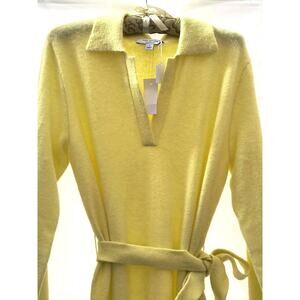 Ann Taylor Weekend Yellow Wool Blend Column Midi Dress | NWT | 38057113 | Size M